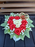 Stroik Serce na grób walentynki czerwone na cmentarz 