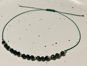 Bransoletka na sznurku kamień naturalny Zielony Piasek klasyczna elegancka 