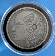 Srebrna Moneta Republic of Chad - AI 2025 Wersja oksydowana.