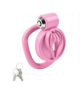 Mały lekki różowy pas cnoty chastity cage 5 oringów 