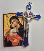 Krzyż Prawosławny Ikonka prawosławna. Pamiątka z Grecji, Meteory Kalambaka 