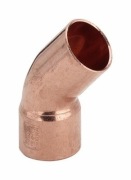Kolano miedziane łuk 45 stopni FI 28 CU jednokielichowe 