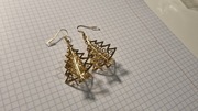 Kolczyki choinka - imitacja złota (D63)