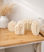 Świeca sojowa dekoracyjna twarz | ręcznie robiona, minimalistyczna, prezent