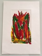 akryl FLORALES VI '92 CIESLAK Abstrakcja Floral Niemiecki Underground obraz