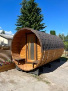 SAUNA OGRODOWA Z PIECEM i z TARASĄ, 300 cm