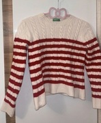 Sweterek damski/dziecięcy XS United Colors Of Benetton w paski ciepły gruby