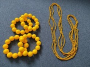 Korale żółte 3 sztuki+bransoletka żółta bransoletki 4 szt zestaw akrylowe