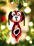 Bombki choinkowe szklane 1 szt. PIESEK wzór retro jak prl  kształtki pies