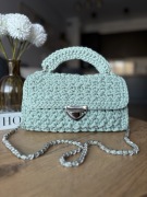 Torebka szydełkowa w miętowym kolorze. Handmade