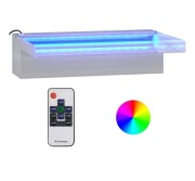 Wylewka do oczka basenu wodospad światła led  stal nierdzewna 45cm