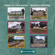 Linia nr 26 Łuków - Radom Główny kartki 6 szt.