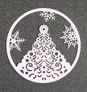 Scrapki Papierowe Święta Boże Narodzenie Wianek koło Choinka, śnieżynki.