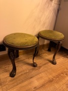 Stylowe pufy / taborety w stylu ludwikowskim – komplet 2 szt.