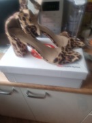 Sandały damskie panterka wkładka 26,5 cm