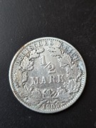 Niemcy 1/2 marki 1905 rok ( E)