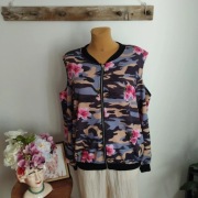Bluza moro odkryte ramiona w kwiaty Szachownica L/XL nowa z metką