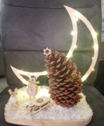 Dekoracja świąteczna księżyc renifer sanki 