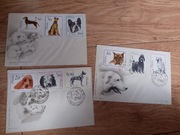 kolekcjonerskie koperty ze znaczkami zestaw 3 sztuk Rasy psów 