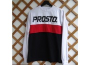 Longsleeve Prosto Klasyk Tonz biało czarny r.S 