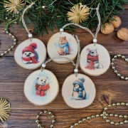 Zestaw 5 zimowych zawieszek na choinkę