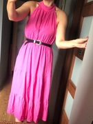 New Collection sukienka różowa falbany L