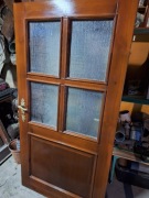 Drzwi z litego drewna z futryną 97x192 cm – przeszklone