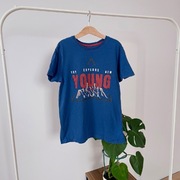 Koszulka 146 152 granatowa dla chłopca krótki rękaw t-shirt bluzka