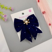 Spinka * Zamszowa Kokarda Granatowa Elegancka Ząbkowana Błyszcząca