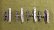 Klamki okienne z mechanizmami. Do renowacji. 4 sztuki. 