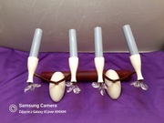 Zestaw stare kinkiety podwójne ciężki mosiądz ozdoby plastikowe 2szt