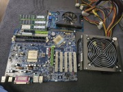 Retro zestaw, płyta główna, procesor, 5x RAM, karta graficzna, zasilacz