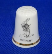 Naparstek Kolekcjonerski Porcelanowy Alicja W Krainie Czarów Królik 