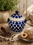Pojemnik ceramiczny na sypkie z uchwytami  1 litr Z.C.  Bolesławiec