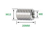 Tulejka gwintowana, redukcja M12 DO M8 X20MM 