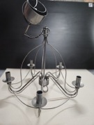 Żyrandol metalowy piecioramienny kuchnia salon IKEA duży