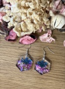 Kolczyki naturalne kwiaty suszone gipsówka