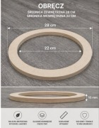 Obręcz drewniana 28 cm baza pod makramę, stroik, wianek | sklejka 10 mm CNC