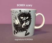 Muminki KUBEK Moomin Arabia Finland - BOBEK szary - sygnatura Korona