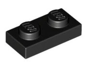 LEGO PŁYTKA 1X2 CZARNA - 2 SZTUKI