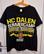 Bluzka z krótkim koszulka t-shirt chłopięcy czarny 158/164 hokej XXS