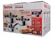 Nowe garnki Tefal 3 szt 6el.