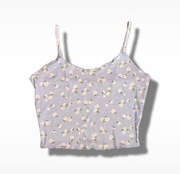 niebieski top w kwiaty