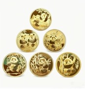 Kolekcjonerski zestaw monet?? z wizerunkami Pandy Wielkiej 6 szt