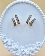 Kolczyki stal chirurgiczna asymetryczne z drobnym zdobieniem [K030]