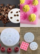 Zestaw trzech form silikonowych do tworzenia dekoracji do świec  kawa bezy 