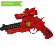 Zabawkowy rewolwer na baterie  - światło, dźwięk