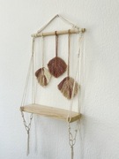 Wisząca półka z liśćmi motyw jesienny Boho 