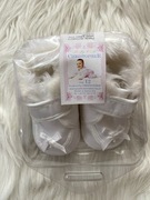 Buciki do chrztu dla dziewczynki 12 cm buty zimowe chrzest białe