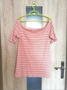 Bluzka na krótki rękaw prążkowana w paski 42 NEXT